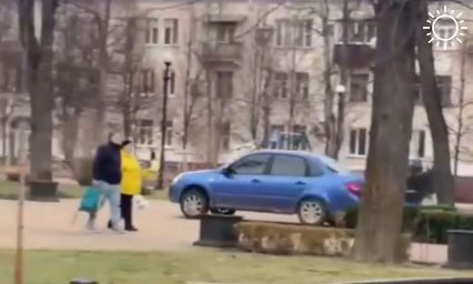 Полиция Краснодара ищет водителя, гонявшего на тонированном авто по скверу