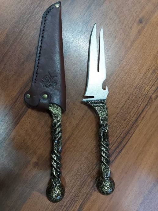 Нож-вилка кованый Шар-волна 0