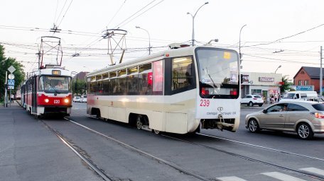 В Краснодаре трамваи пяти маршрутов на два вечера изменят график движения